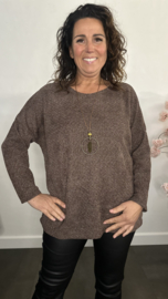 Velvet trui Molly + Ketting Choco