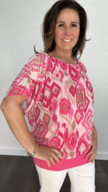 Blouse met boord inca fuchsia