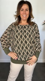 Blouse met boord wavy army