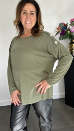 Ribbel shirt met knopen army