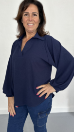 Blouse GiGi met pofmouw marine