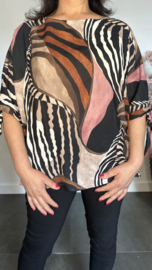 Blouse Selma met strikjes Zwart