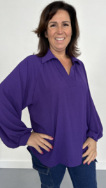 Blouse GiGi met pofmouw paars