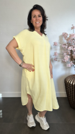 Jurk Maya +Size boter geel