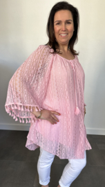 Kanten tuniek trudy +SIZE roze