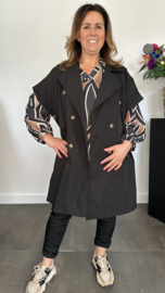 Trenchcoat met knopen Zwart