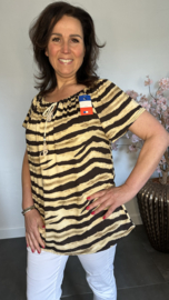 Shirt met koord travel Tijger camel