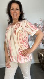 Ballon shirt met elastiek Sweet paisley pink