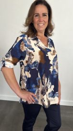Blouse Amber met kraagje marine