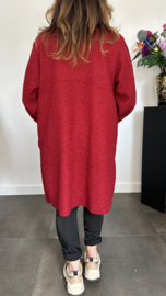 Teddy jas met bies Bordeaux