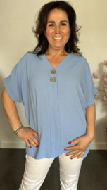 Shirt Kiki met knopen Jeans blauw