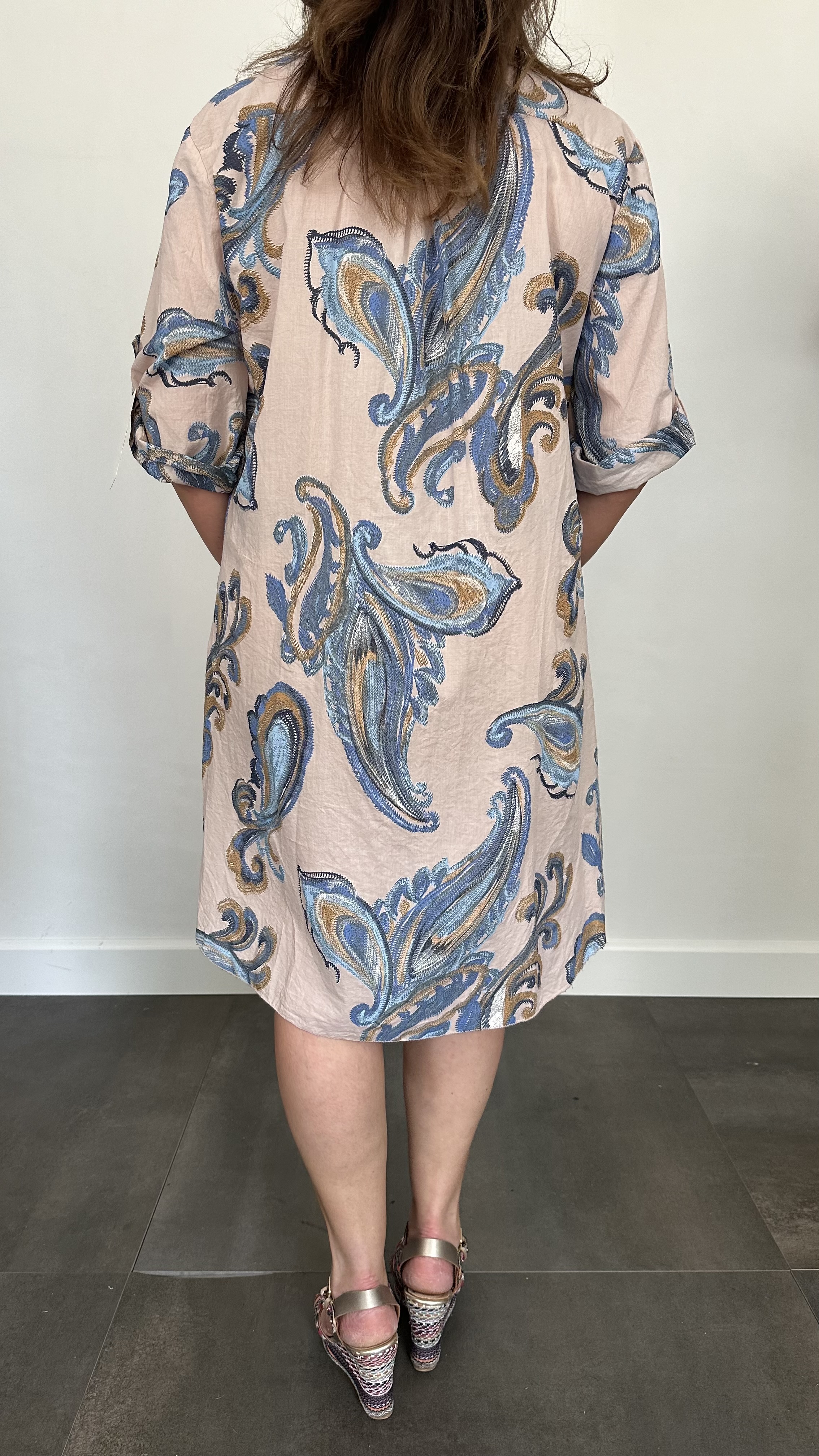 Blouse/jurk Sanne paisley roze