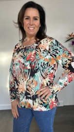 Ballon shirt met elastiek julia zwart/mint
