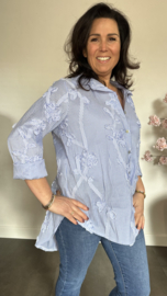 Fijn gestreepte blouse Flower