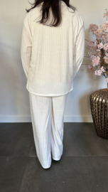 2-Delig comfy pak Sunny ribbel Ecru SALE