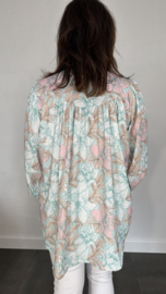 Blouse Lizzy met pofmouw flowers mint