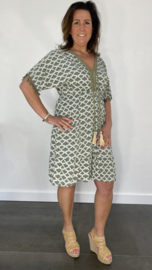 Korte jurk Lola met elastiek army