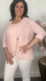 Opengewerkte blazer Roze