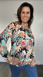 Ballon shirt met elastiek julia zwart/mint