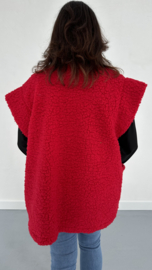 Teddy bodywarmer +size rood