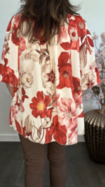 Blouse Fleur gebloemd Rood