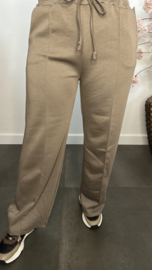 Palazzo broek Mirjam met siernaad Taupe