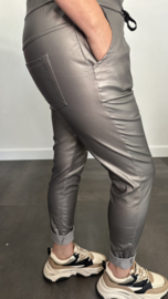 Joggjeans Leatherlook coating zilver/taupe