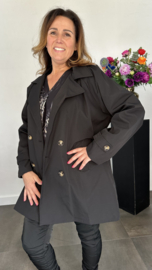 Trenchcoat gevoerd zwart