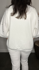 Sweatshirt parels Ecru