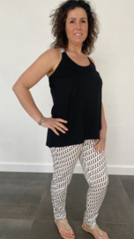 Top met gekruiste lurex bandjes zwart