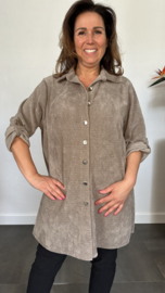 Baby rib blouse taupe