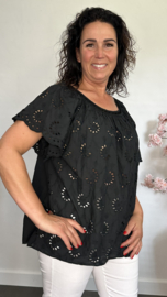 Broderie blouse Olivia Zwart