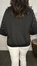 Sweatshirt parels Zwart