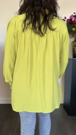 Crepe blouse Leonie met ruche Avocado