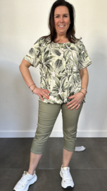 Capri stretch broek B.S. army