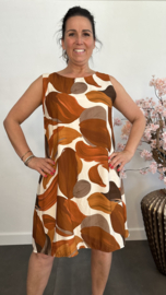 Mouwloze jurk met strik Amber Roest