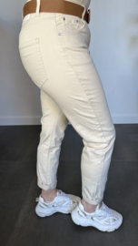 G-smack stretch jeans met riem Mom Fit Zand
