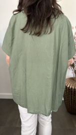 Blouse Irma broderie/ glitter Army