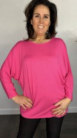 Shirt Debby met vleermuismouw Fuchsia
