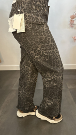 B.S. Jeans WIDE leg Panter grijs