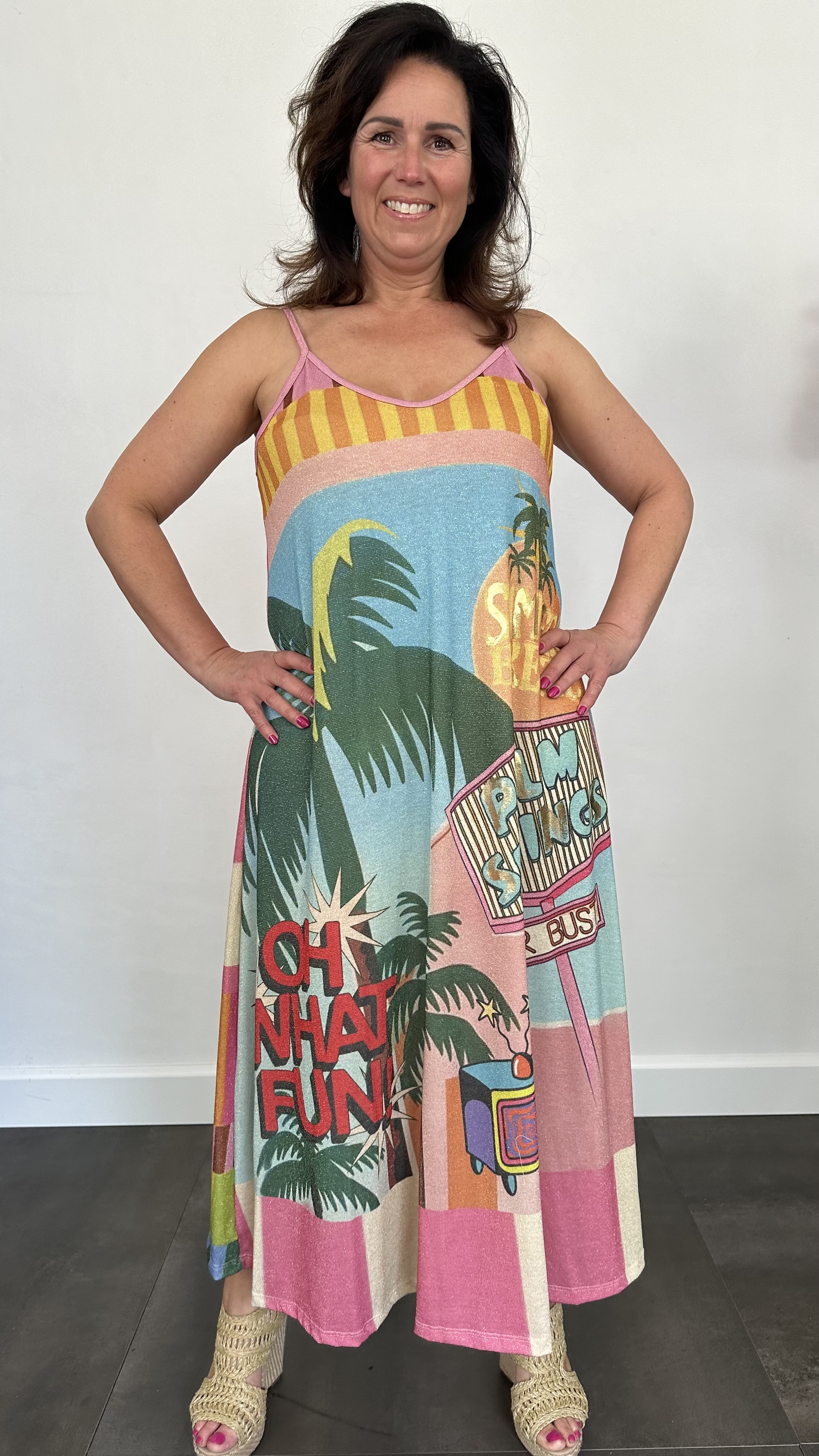 Jurk Emilia palm spring pink