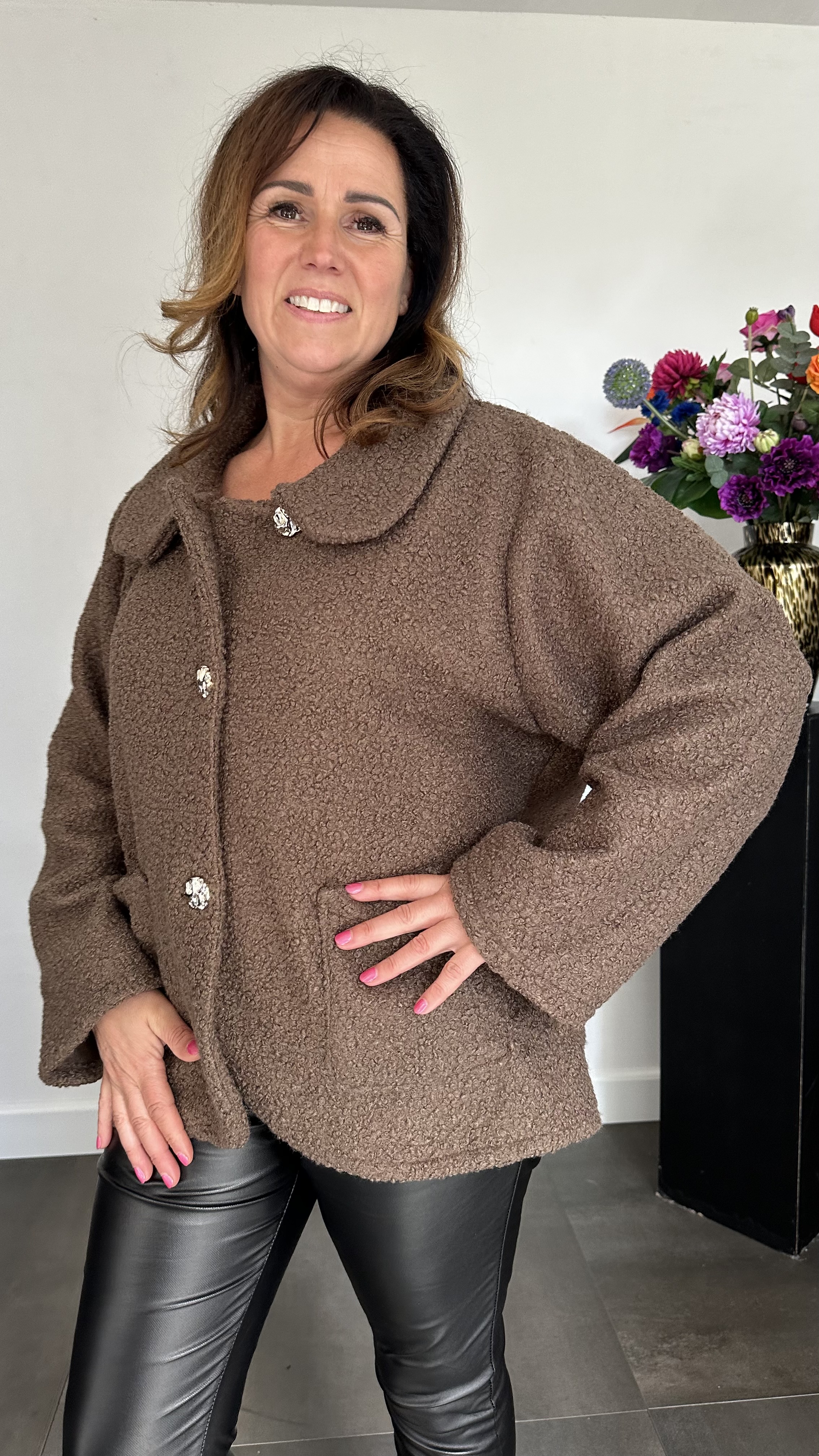 Boucle jasje taupe