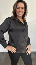 Blouse Roxy satijn look zwart SALE