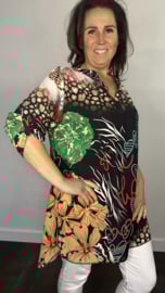 Blouse animal love zwart