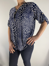Shirt zipp baby giraffe blauw