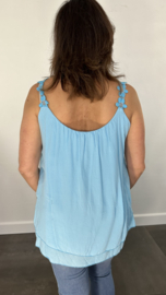 2-Laags top daisy turquoise