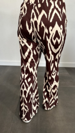 Flared TRAVEL broek lola +SIZE bruin