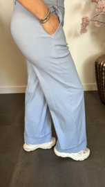 Highwaist WIDE LEG jogger IJsblauw