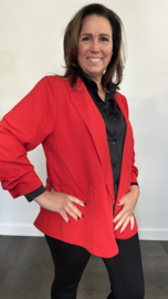 Blazer Marjan met gesmokte mouw rood