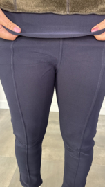 Tregging met fleece gevoerd knoopjes marine